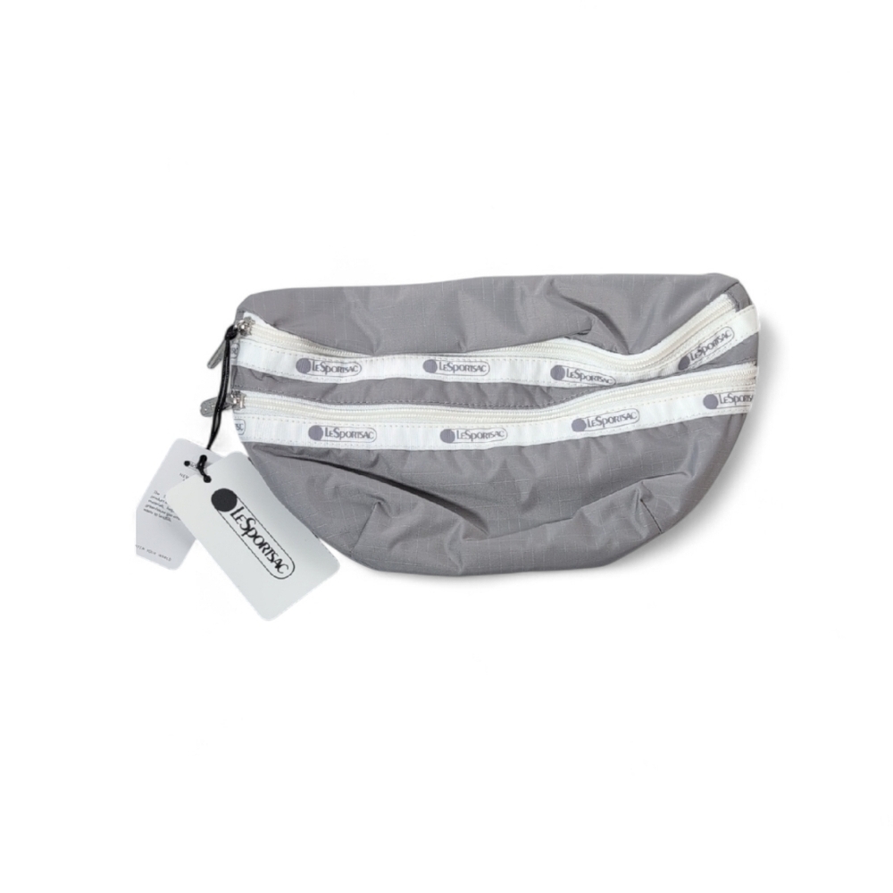 LeSportsac Gray Waist Bag with White Trim